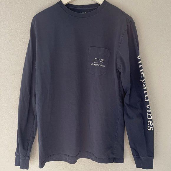 Vineyard Vines Men's Long Sleeve Vintage Whale Pocket T-Shirt - Picture 1 of 5